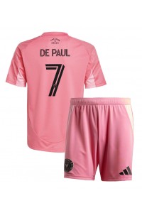 Inter Miami Rodrigo De Paul #7 Jalkapallovaatteet Lasten Kotipeliasu 2025-26 Lyhythihainen (+ Lyhyet housut)